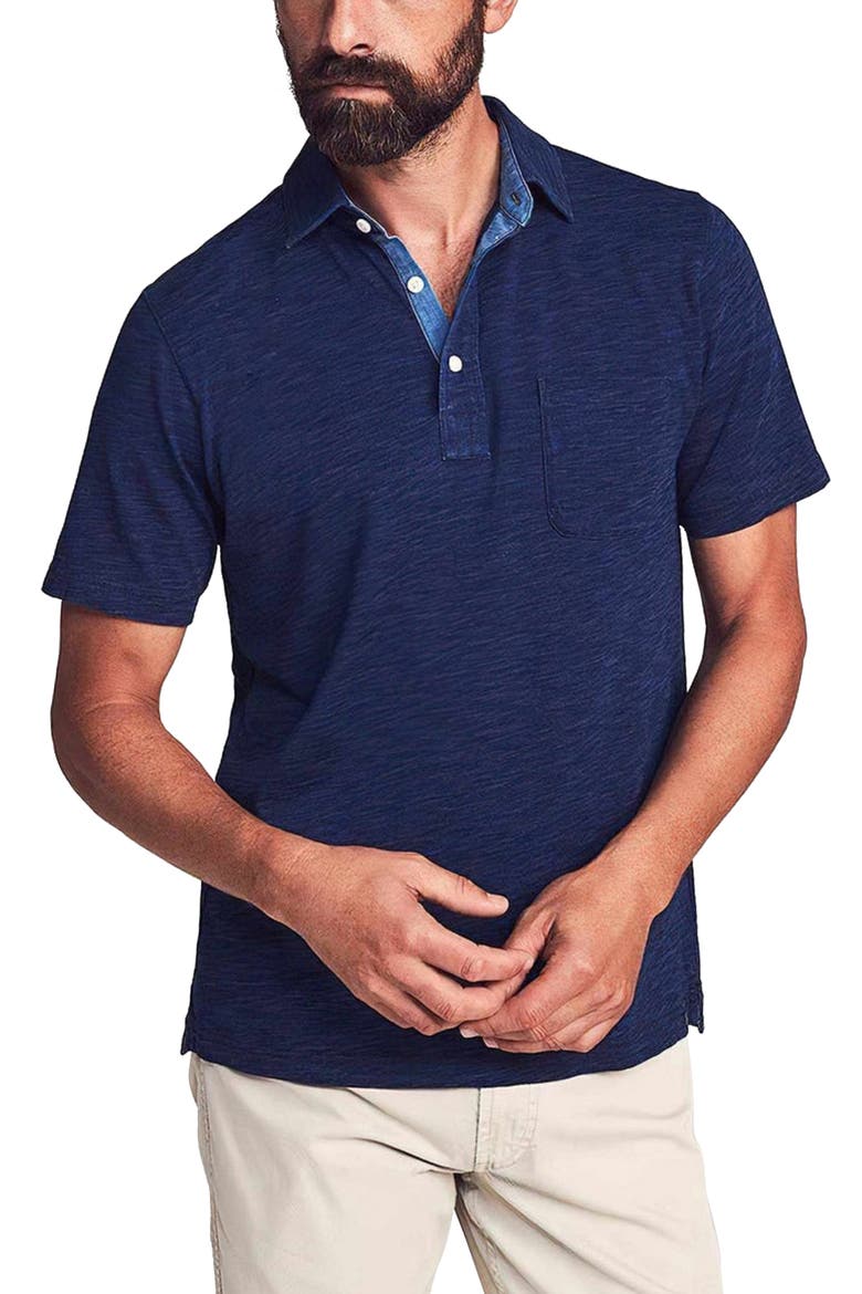 Cotton Polo, Main, color, DARK INDIGO WASH