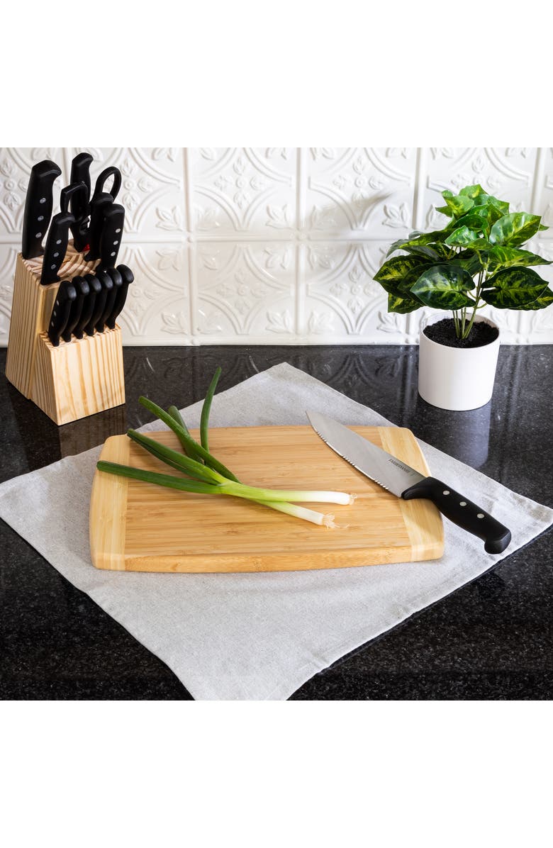 JOYCE CHEN Large Burnished Cutting Board, 10x15-Inch, Alternate, color, Bamboo