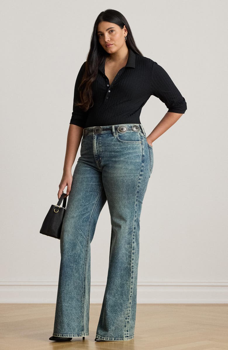 Lauren Ralph Lauren Wide Rib Polo Shirt, Alternate, color,