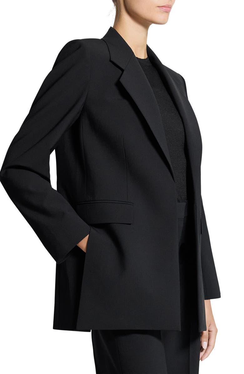 Theory Rexlaxed Stretch Wool Open Blazer, Alternate, color, Black