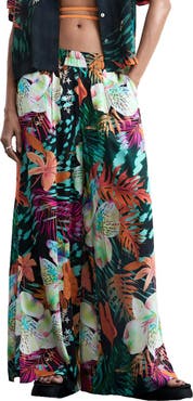 Desigual Tropical Print Wide Leg Trousers