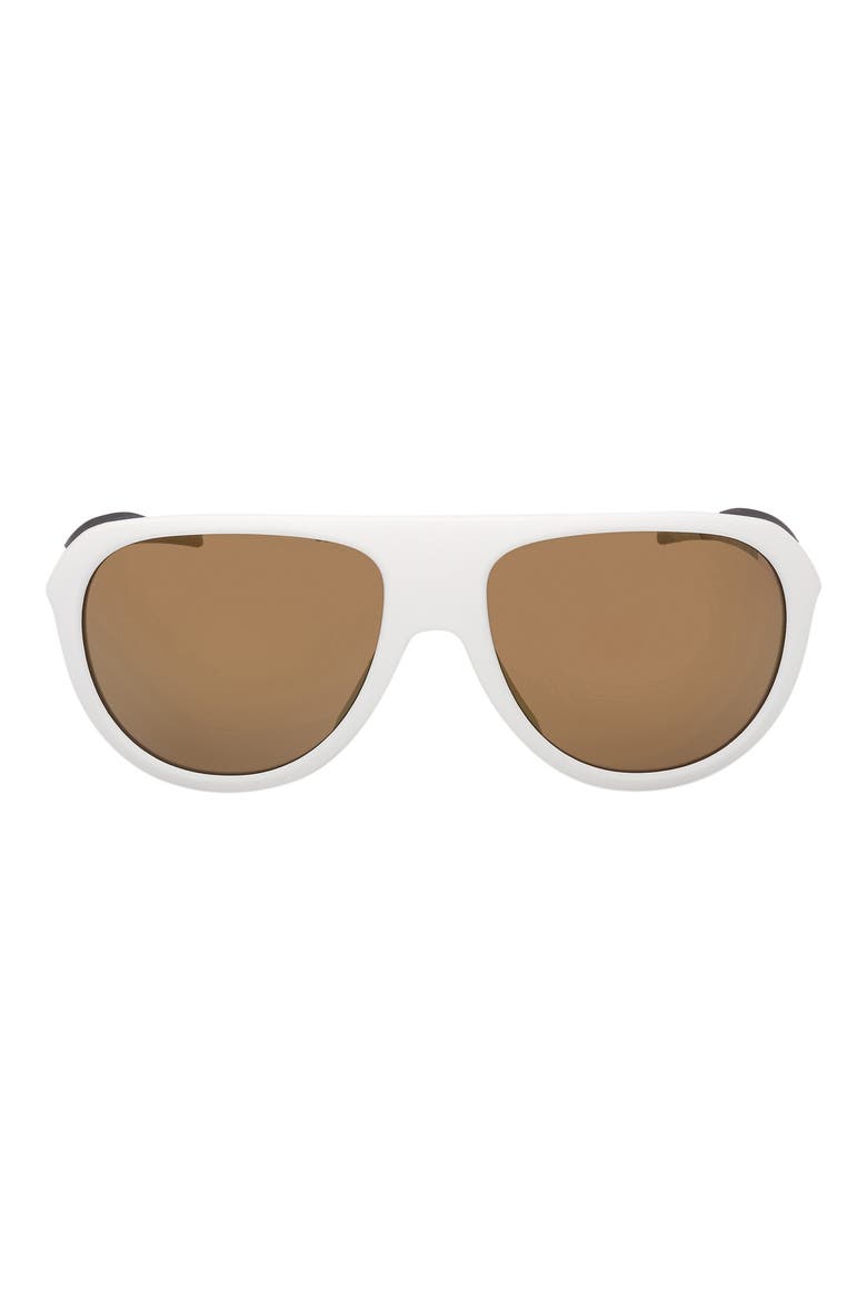 60mm Pilot Sunglasses, Main, color, WHITE / BROWN MIRROR