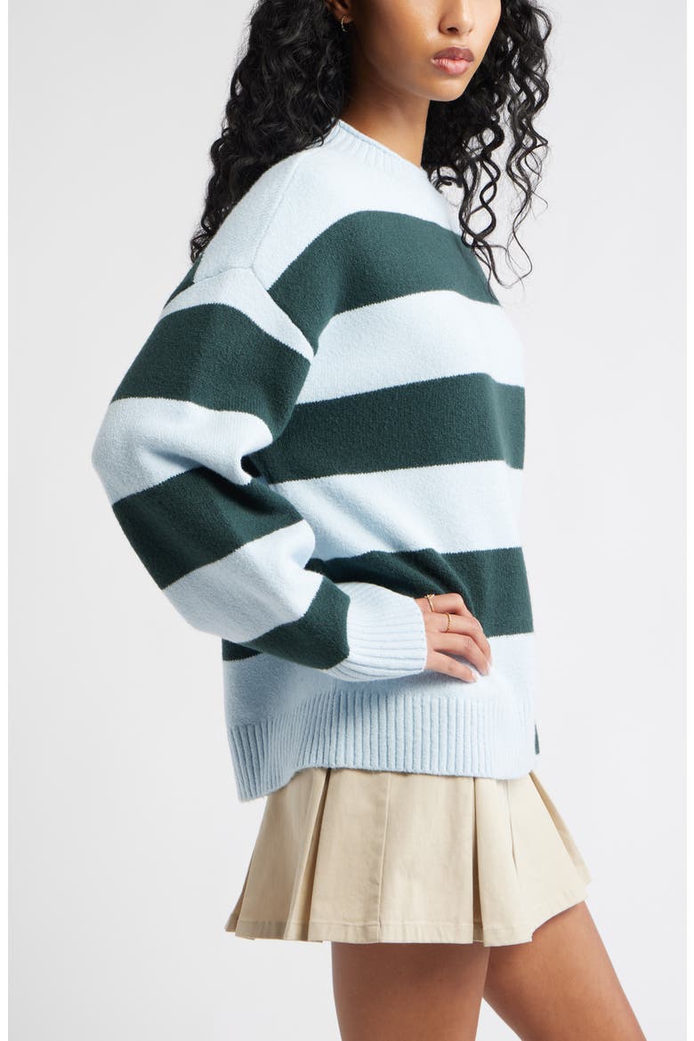 Everyday Easy Cotton Blend Sweater, Alternate, color, BLUE- GREEN SURI STRIPE