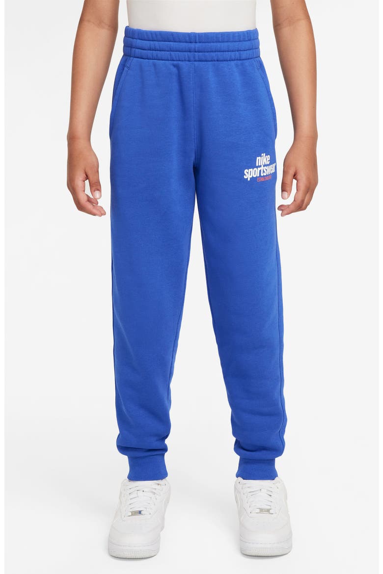 Kids' Sportswear Club Fleece Joggers, Main, color, GAME ROYAL/ GAME ROYAL/ WHITE