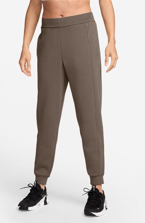 Nike Dri-fit Mid-rise Joggers In Mink Brown/mink Brown