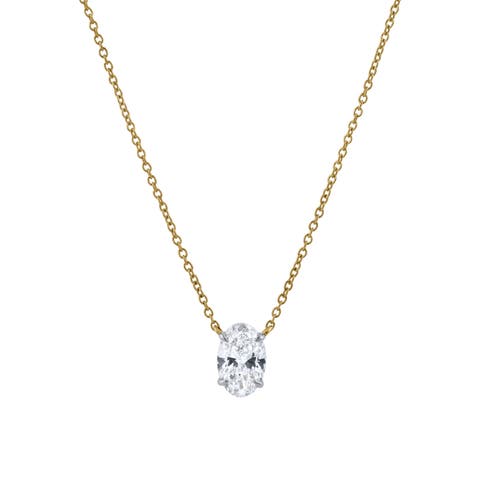 Oval Obsession 14K Lab Grown Diamond Necklace - 1.50 ct