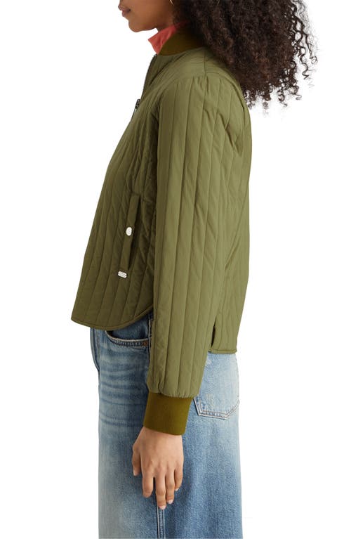 Scotch & Soda Reversible Quilted Bomber Jacket In Washed Military