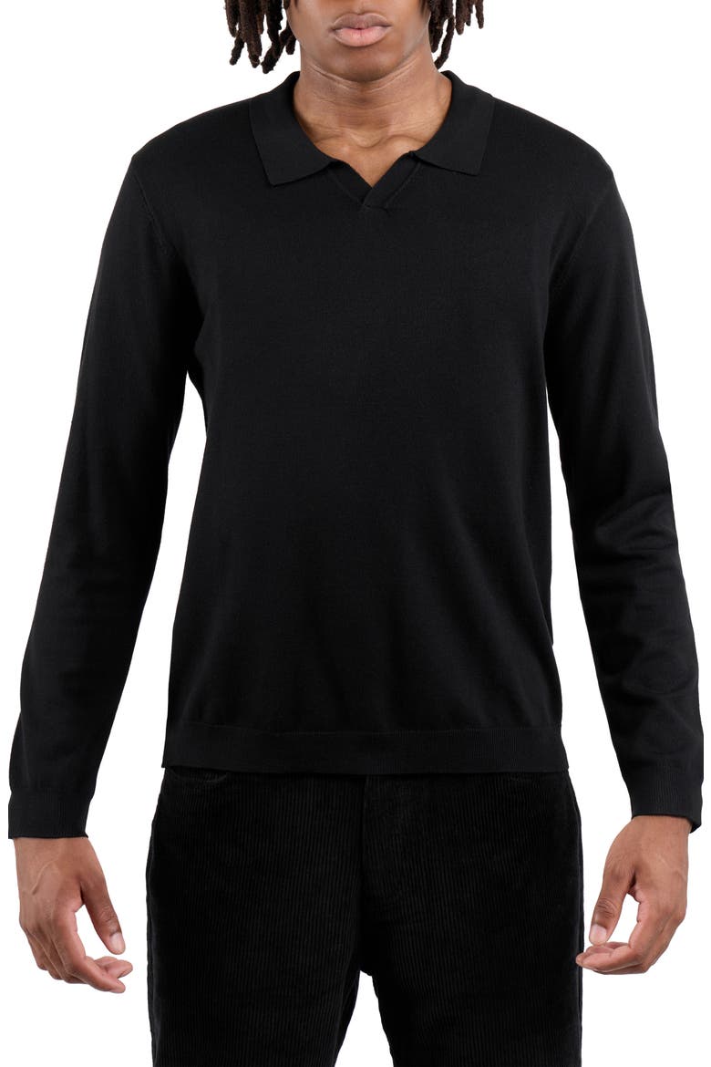 John Collared Sweater, Main, color, BLACK
