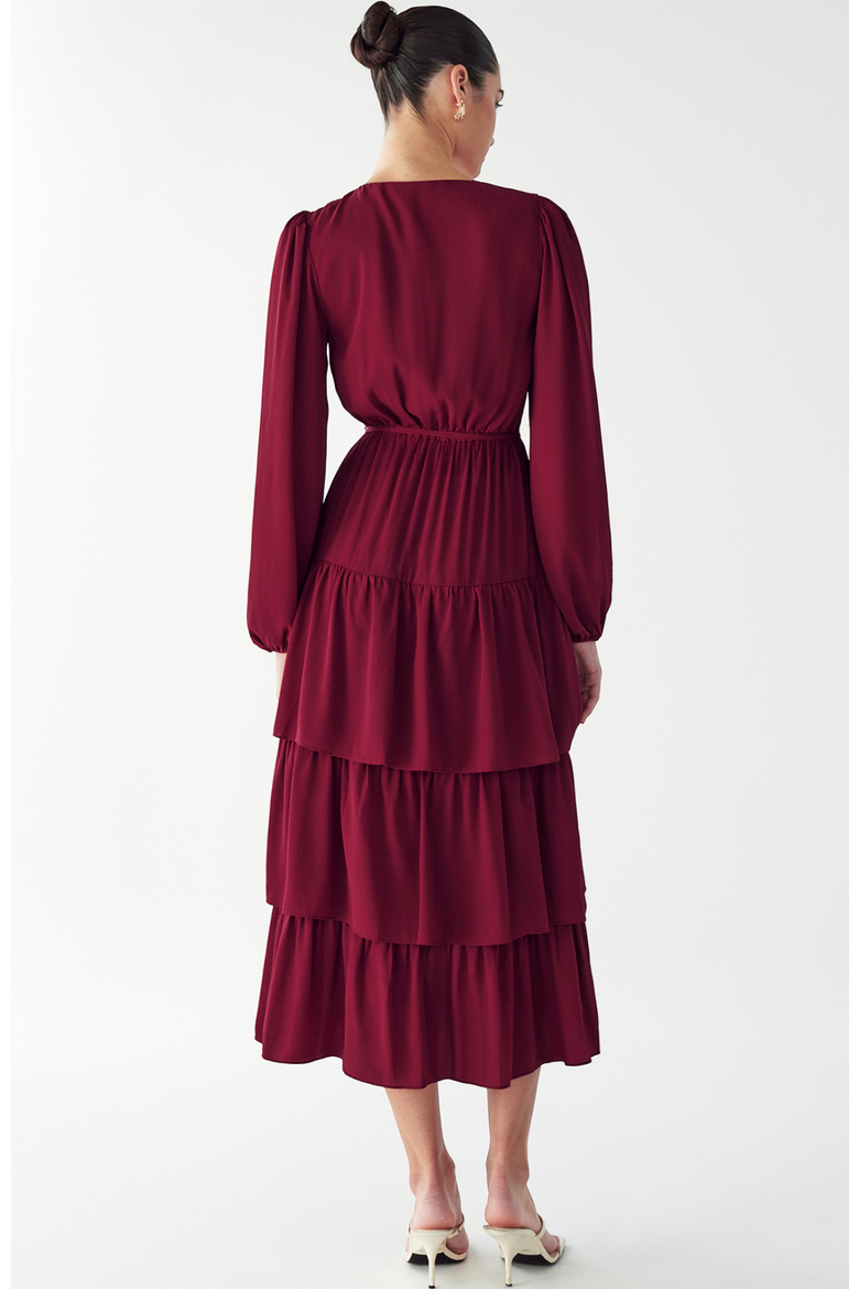 Koby Midi Dress, Alternate, color, Burgundy