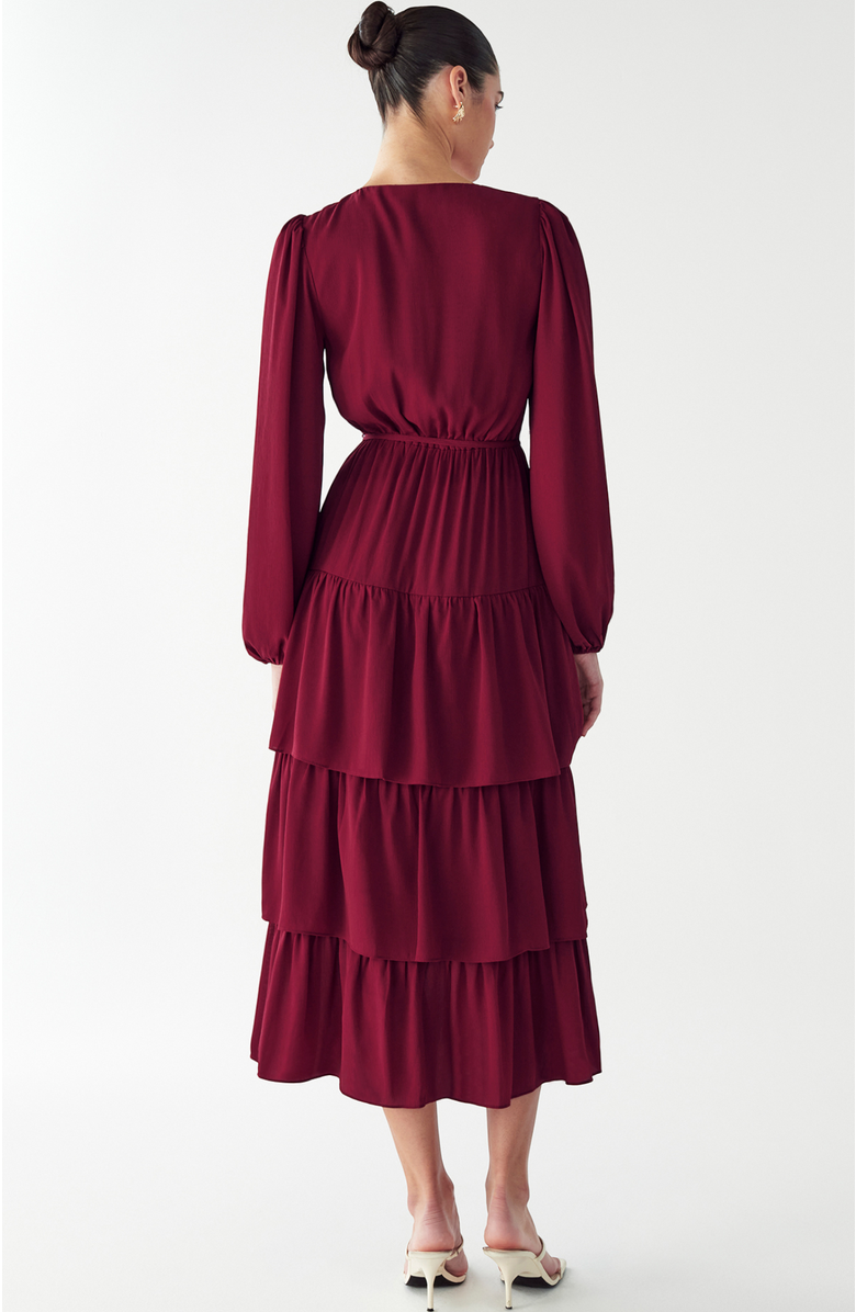 WILLA Koby Midi Dress, Alternate, color, Burgundy