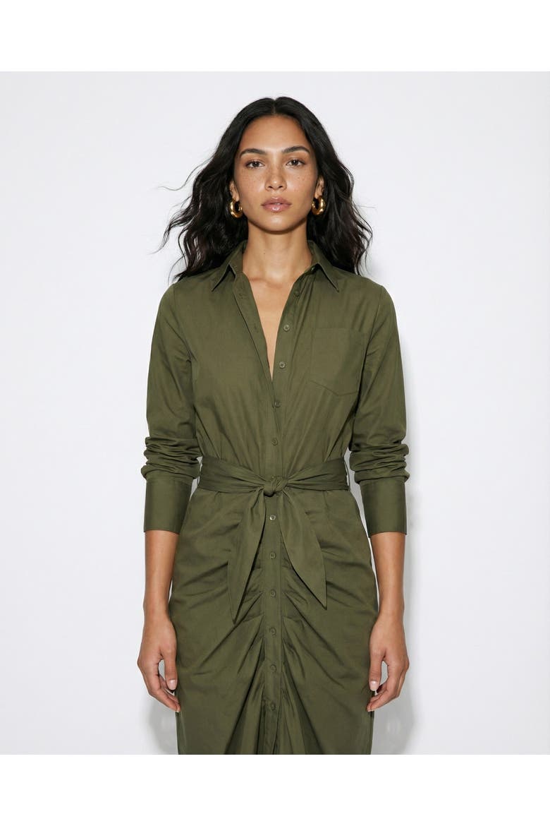The Wrap Front Dress, Alternate, color, Olive