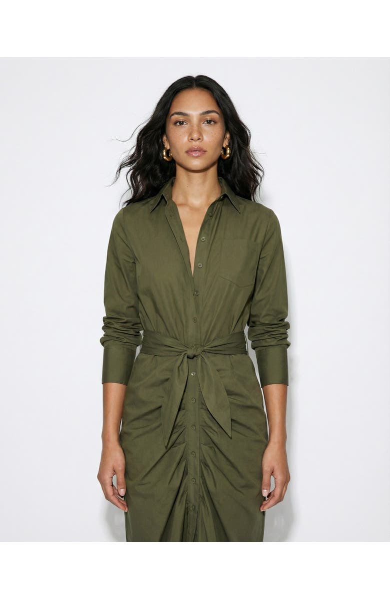 The Shirt by Rochelle Behrens The Wrap Front Dress, Alternate, color, Olive