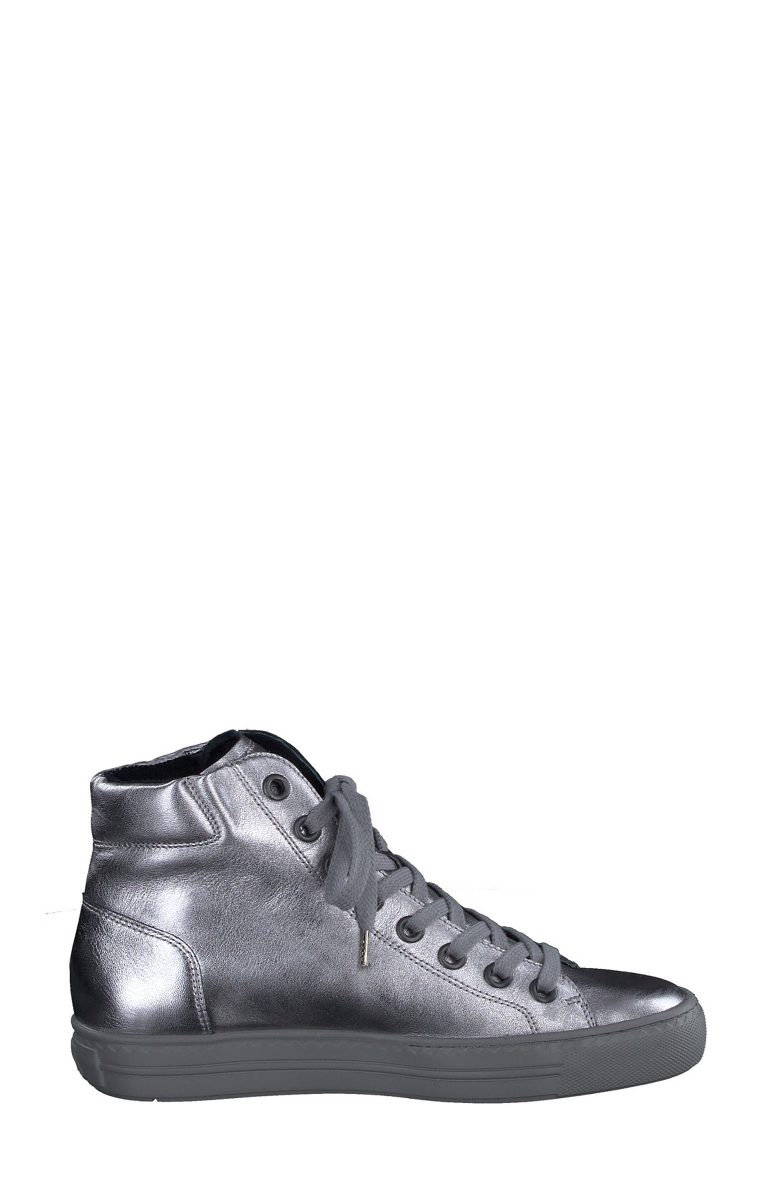 Paul Green Wells High Top Sneaker, Alternate, color, Clay Metallic Nappa