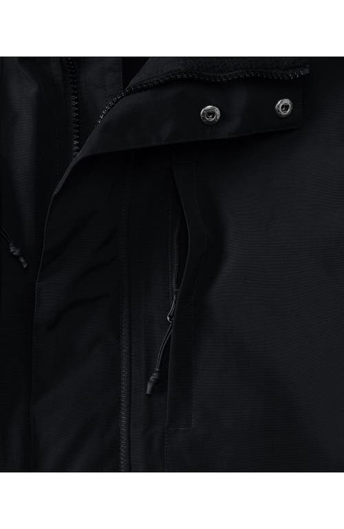 Lands' End Squall Waterproof Insulated Winter Stadium Coat In Black