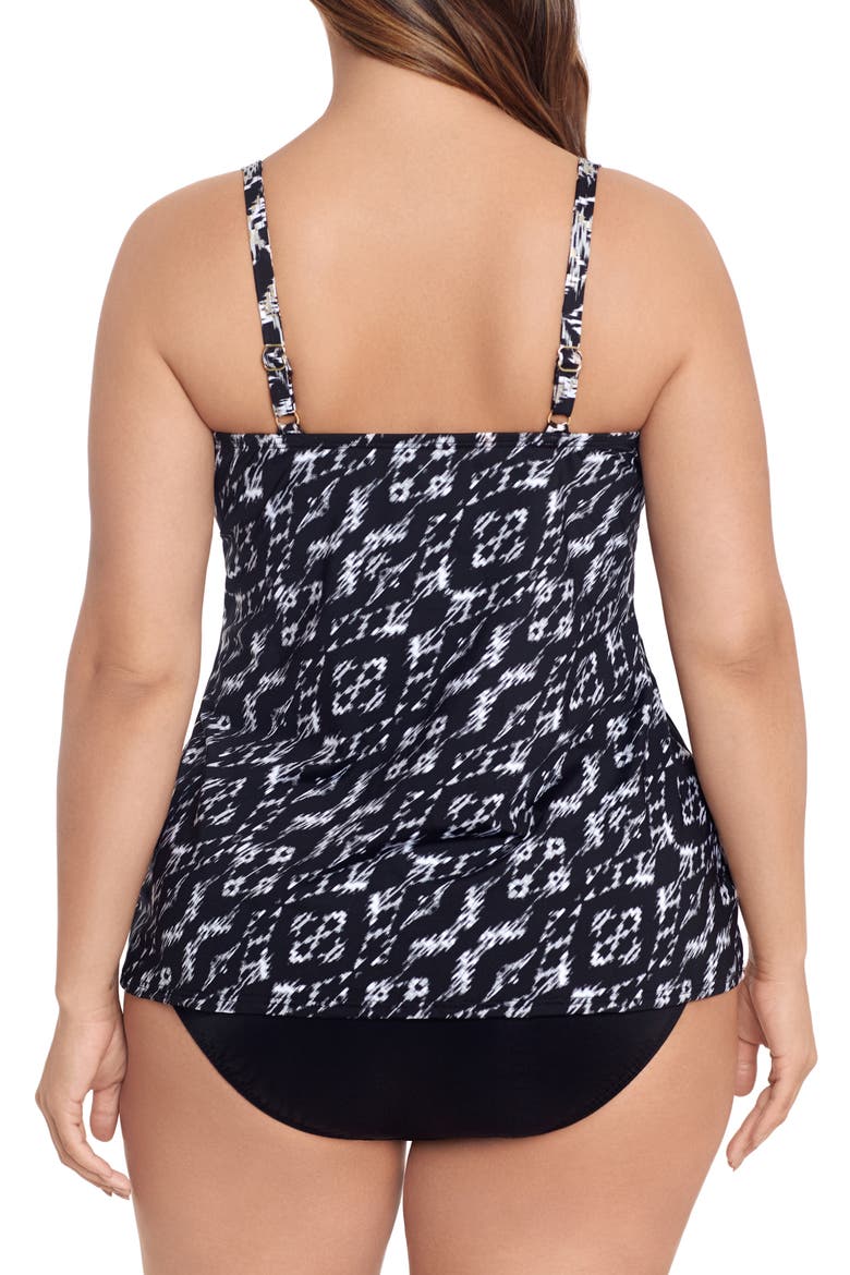 Labyrinth Love Knot Underwire Tankini Swim Top, Alternate, color, BLACK/WHITE