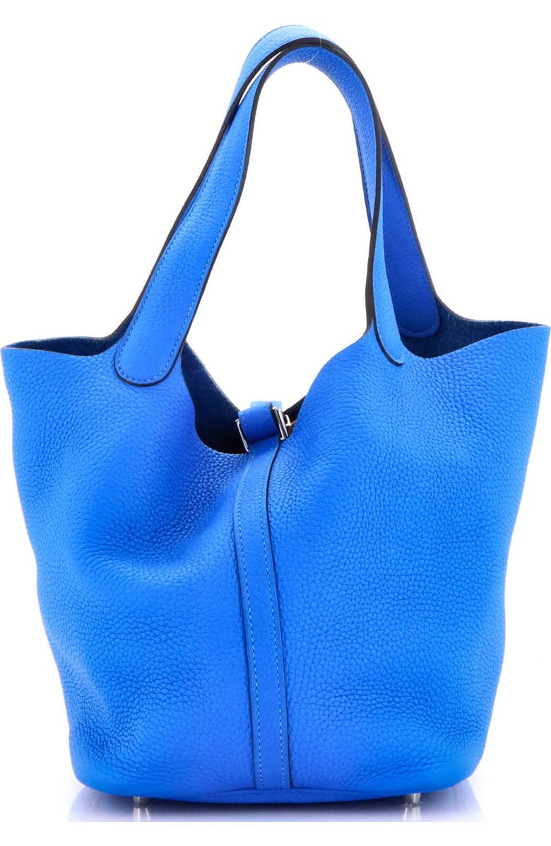 Pre-Owned Hermes Picotin Lock Bag Clemence MM, Alternate, color, Bleu Hydra