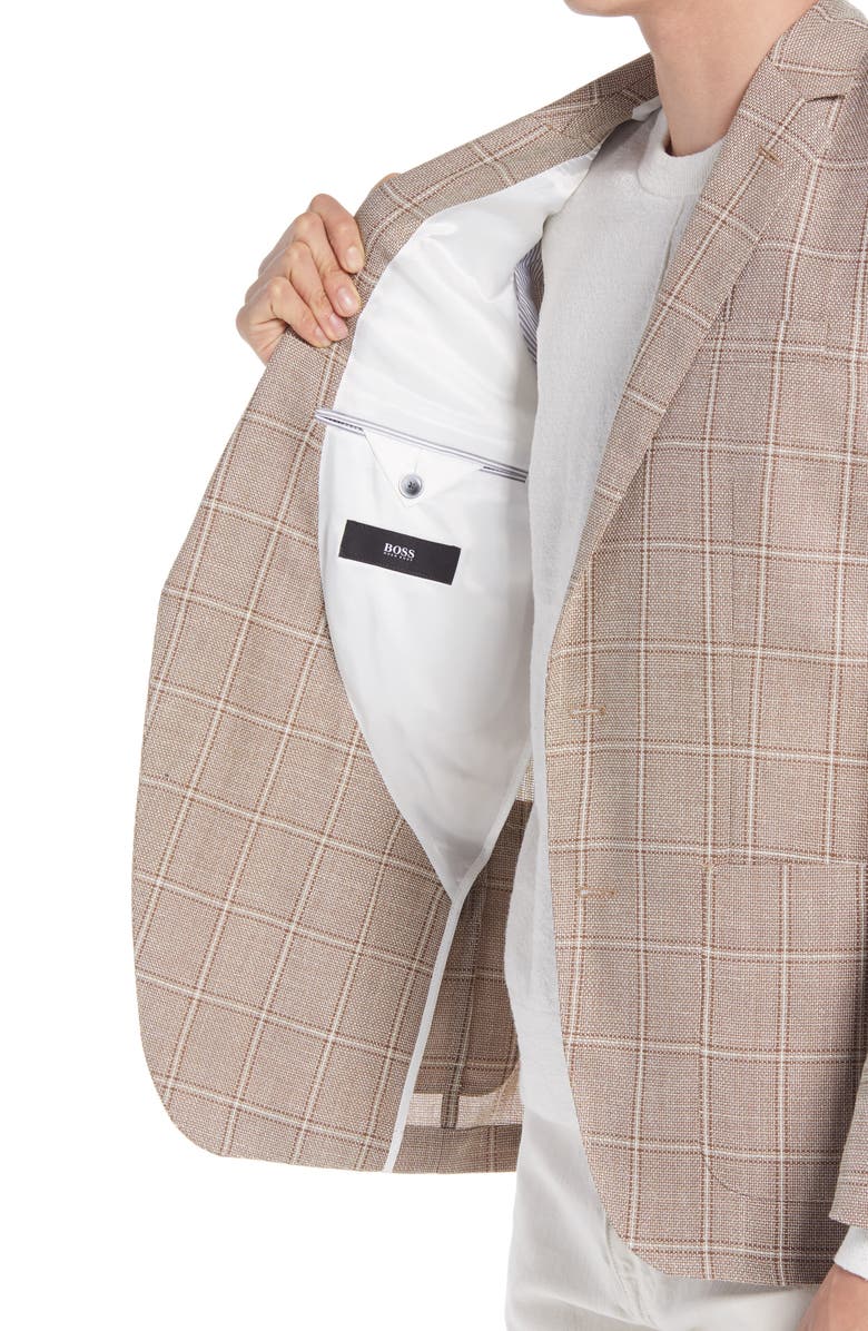 BOSS Haylon Windowpane Sport Coat, Alternate, color,