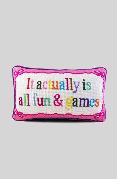 Fun And Games Needlepoint Pillow