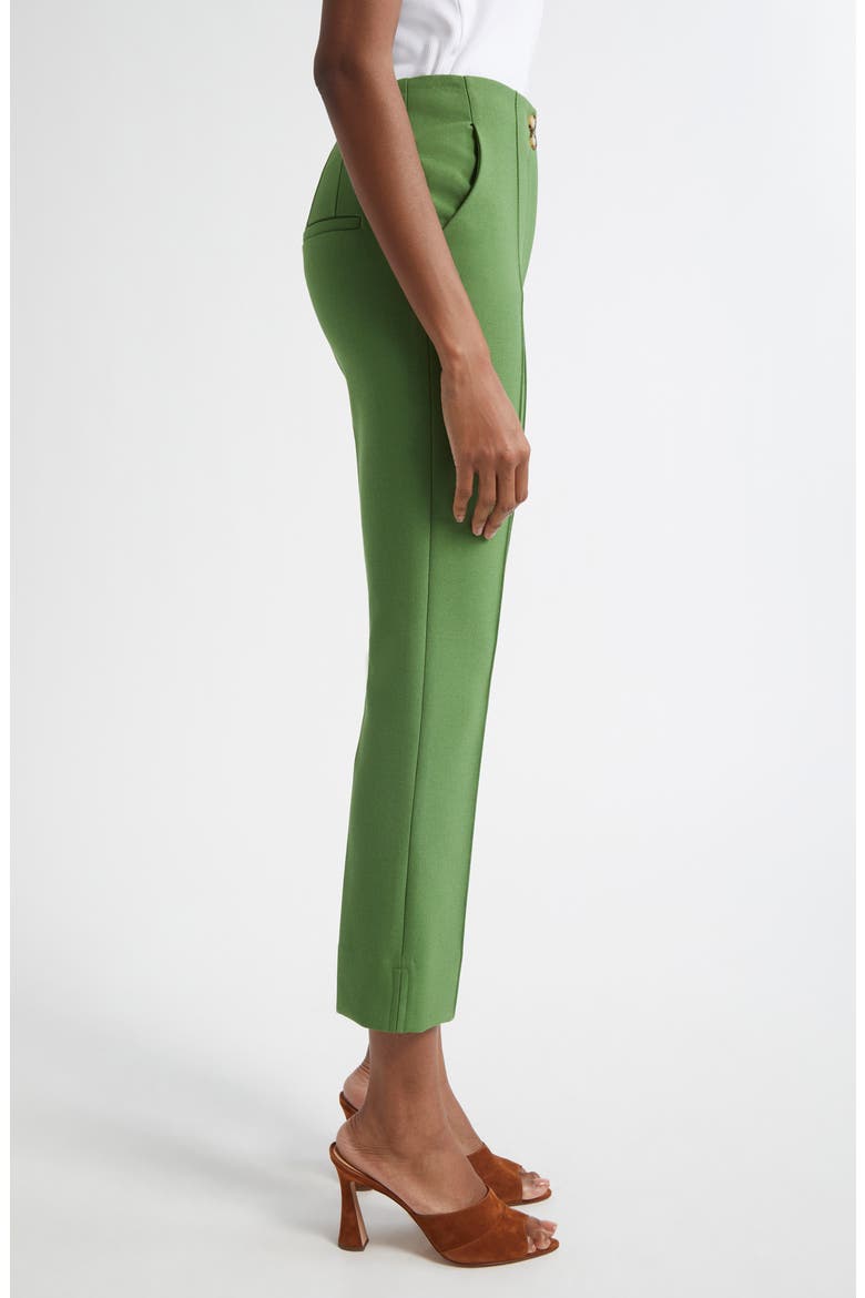 Kean Clean Waist Pintuck Pleat Crop Pants, Alternate, color, LEMONGRASS