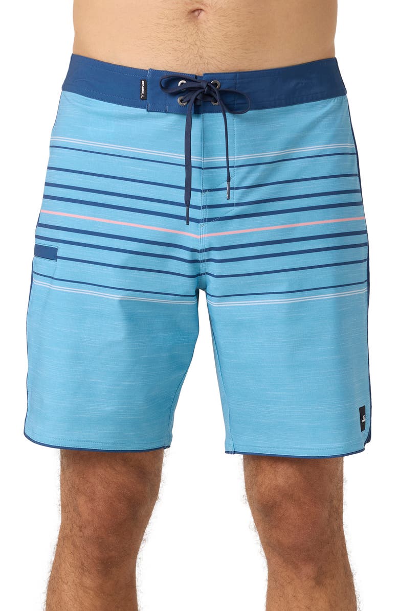 O'Neill Hyperfreak Heat Stripe Swim Trunks, Main, color, Blue Fade