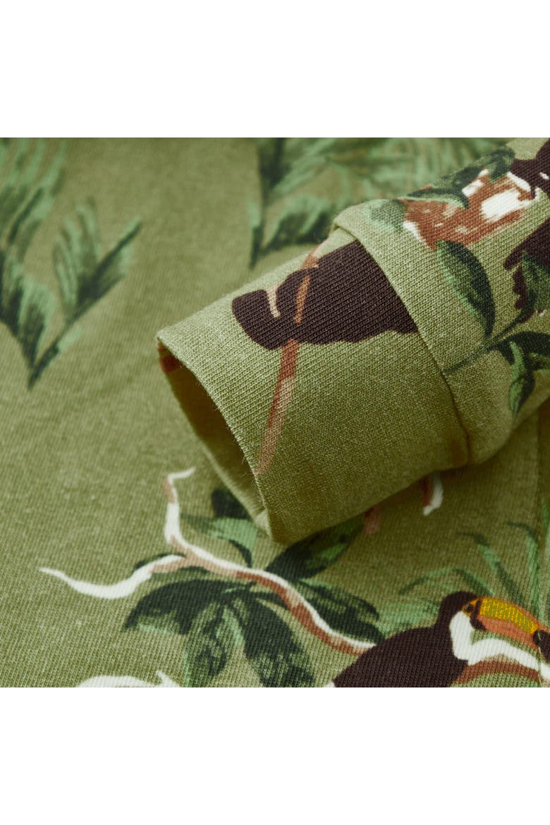 Cotton Stretch Zipper Pajama, Alternate, color, Toucan