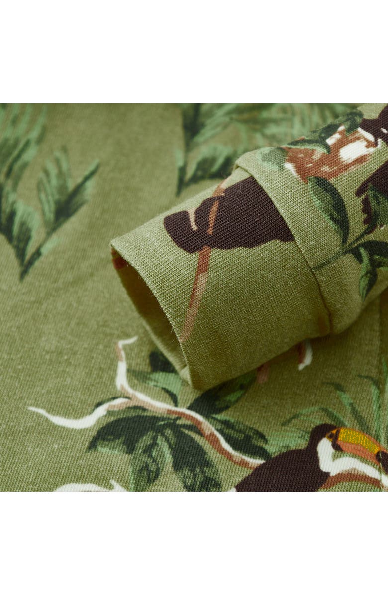 Milkbarn Cotton Stretch Zipper Pajama, Alternate, color, Toucan