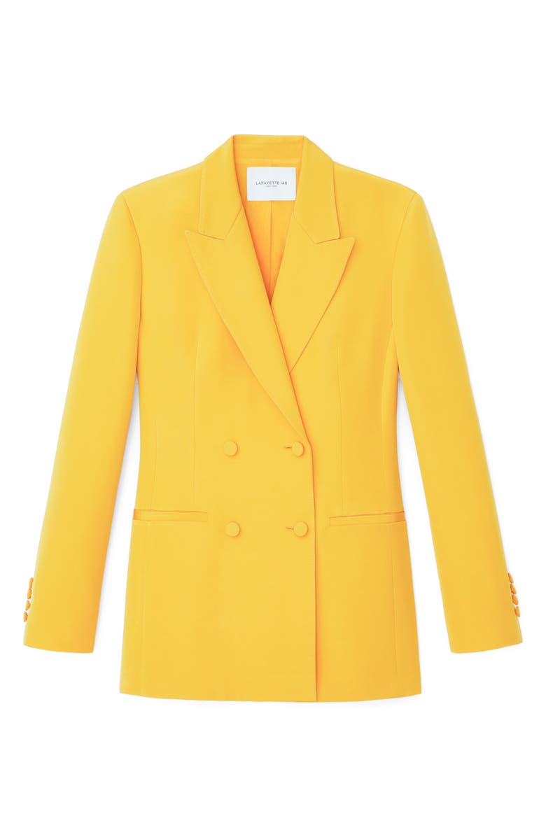 Lafayette 148 New York Fitted Double Breasted Wool & Silk Blazer, Alternate, color, 
