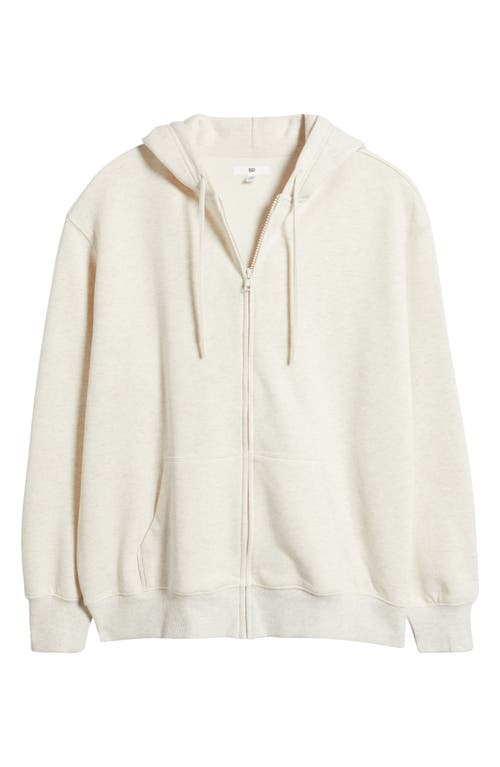 Bp. Oversize Zip Fleece Hoodie In Neutral