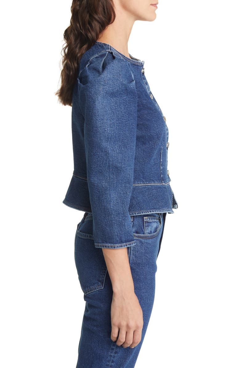 LE JEAN Luella Peplum Denim Jacket, Alternate, color,