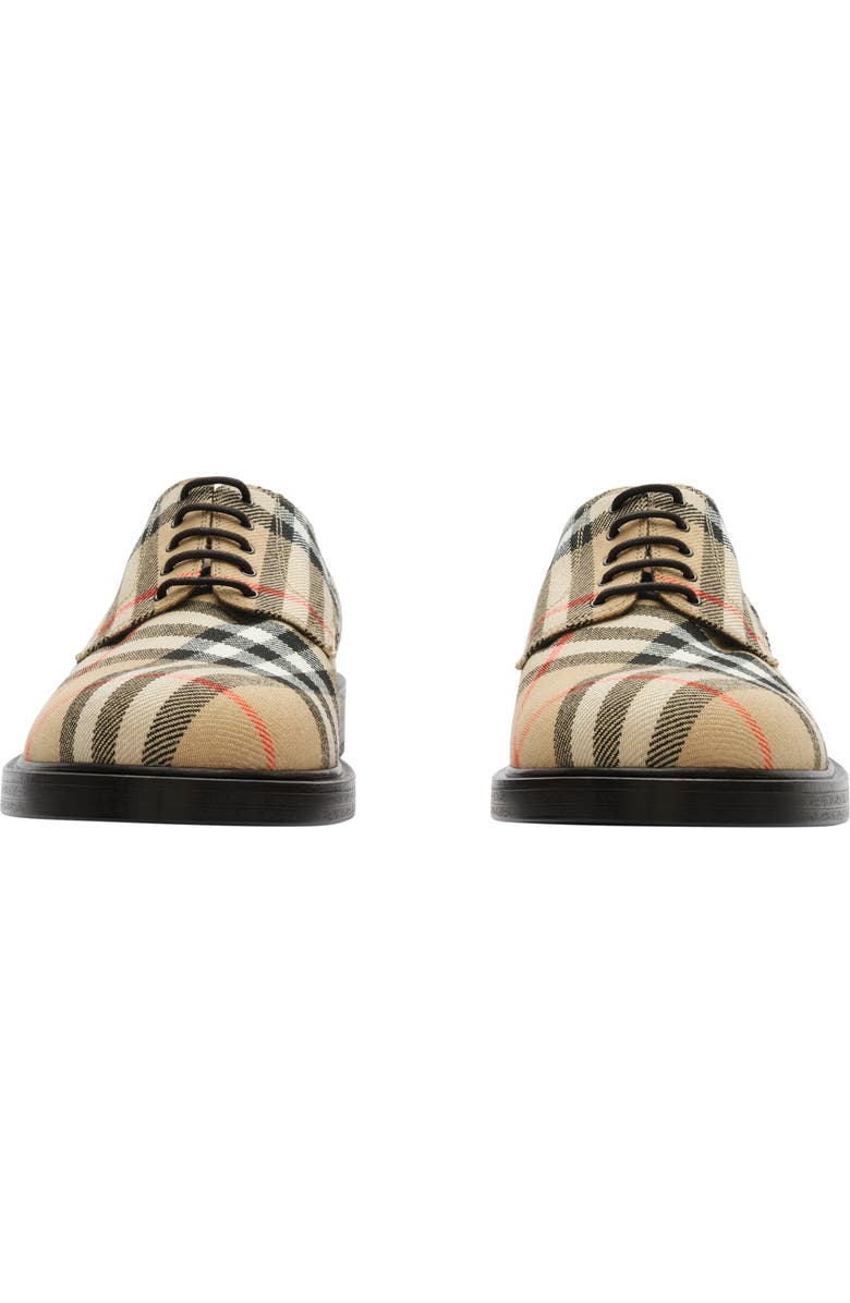 Burberry Check Pembroke Derby Shoes, Alternate, color, Sand Beige