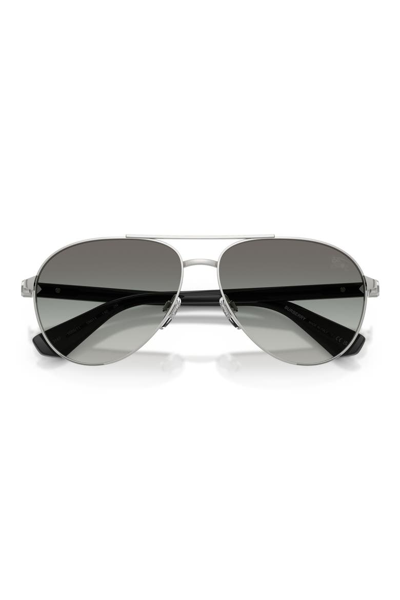 59mm Gradient Pilot Sunglasses, Alternate, color, SILVER / GREY GRADIENT