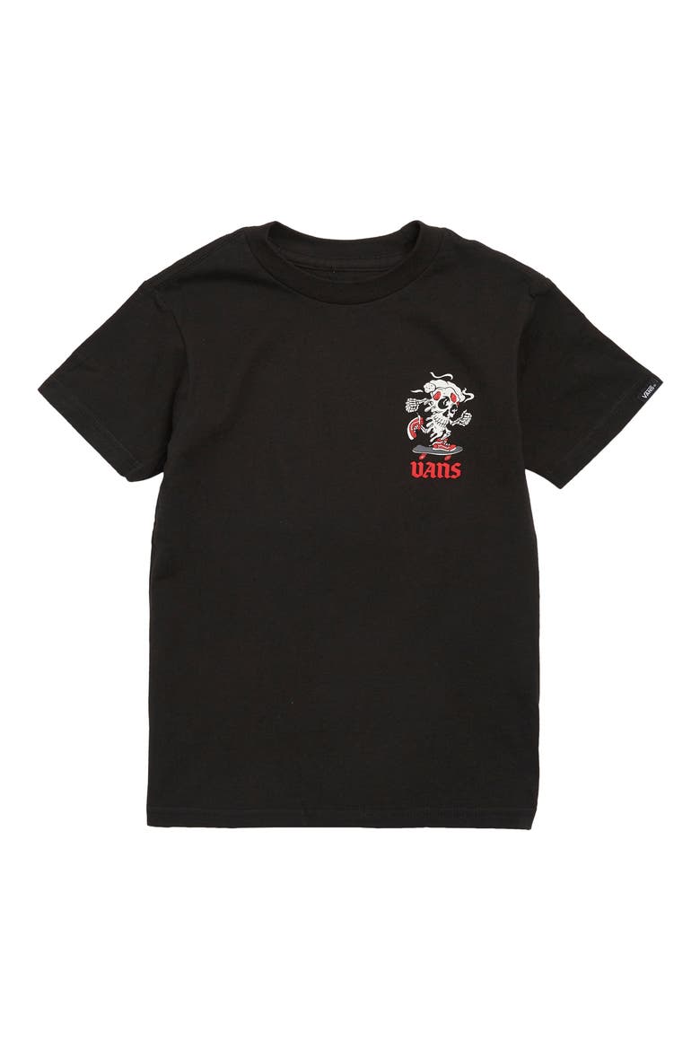Kids' Pizza Skull Graphic T-Shirt, Main, color, BLACK