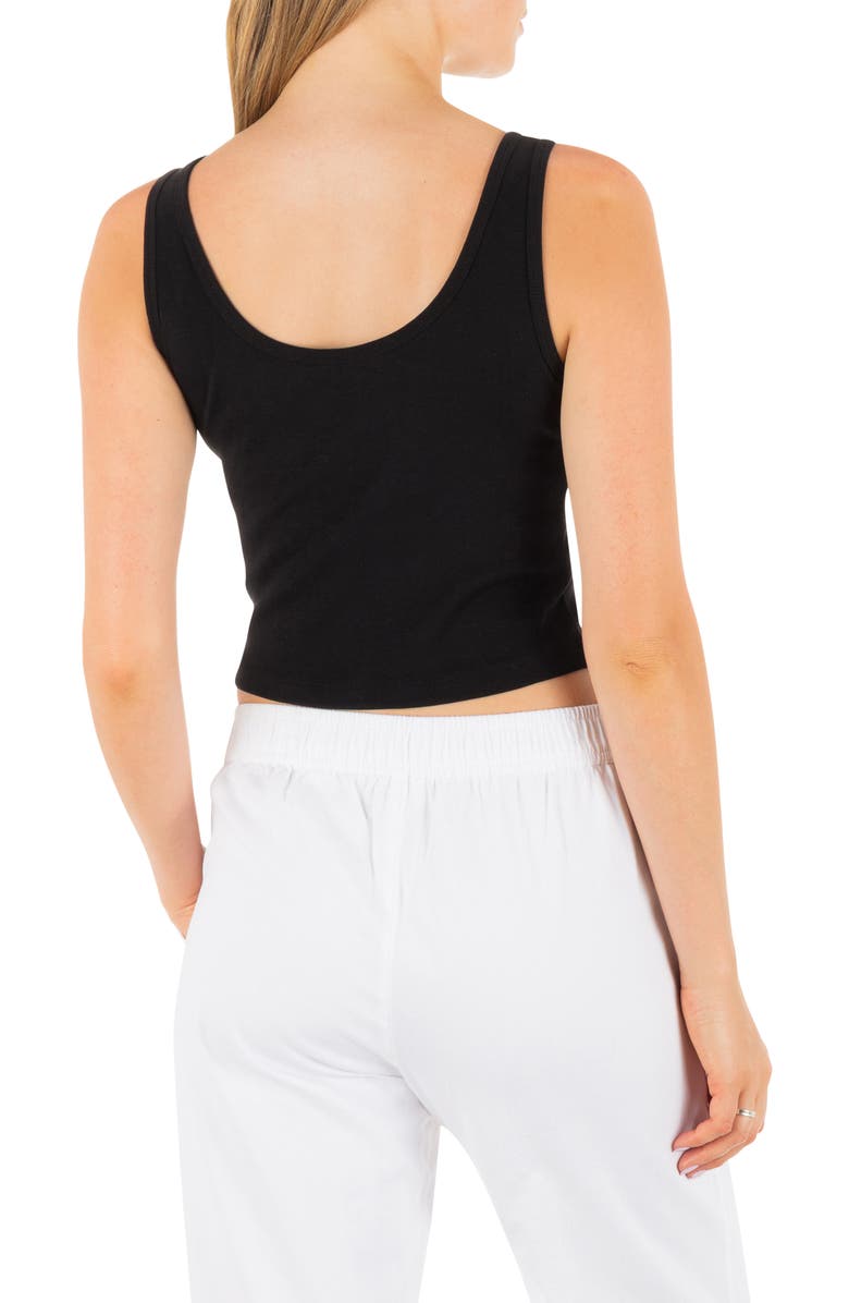 Hurley Peacebone Crop Cotton Graphic Tank, Alternate, color, Black