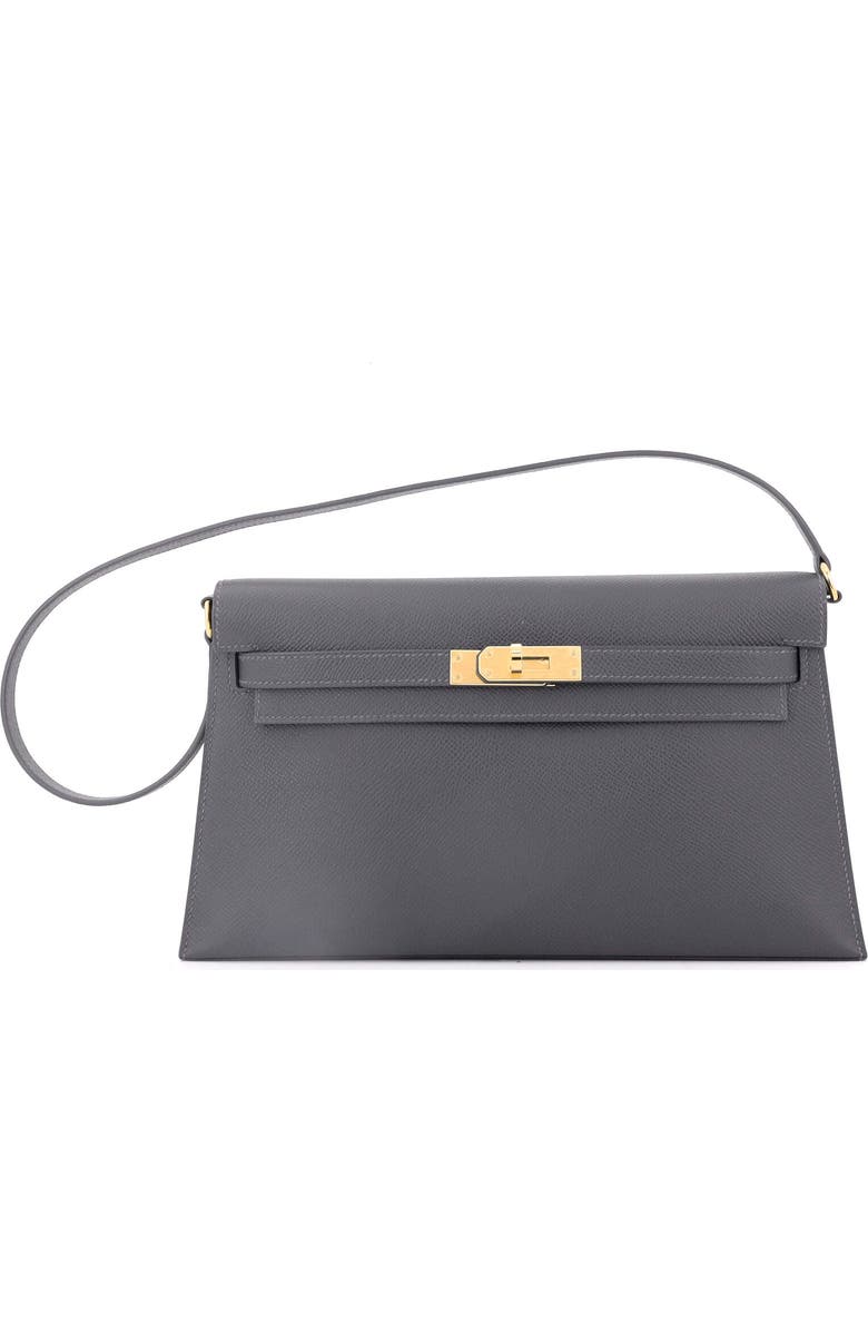 Pre-Owned Hermes Kelly Elan Shoulder Bag Epsom, Main, color, Gris Misty