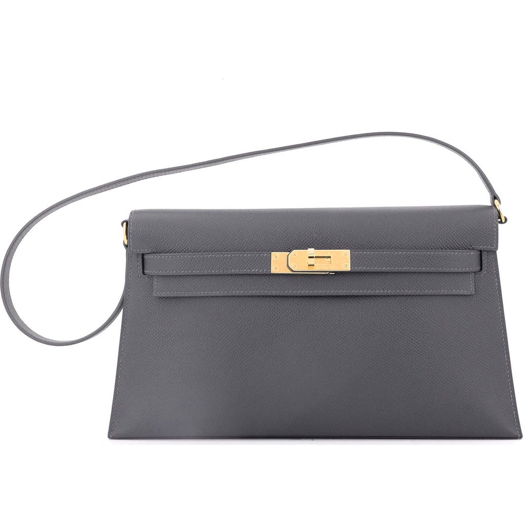 Pre-owned Hermes Hermes Kelly Elan Shoulder Bag Epsom In Gray