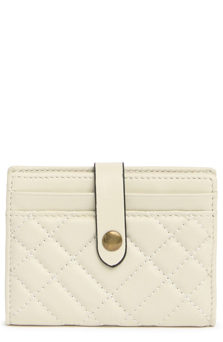 Kurt Geiger London Quilted Leather Bifold Card Wallet, Main, color, Bone