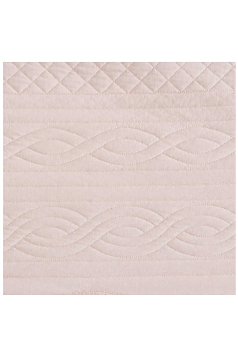 Vintage Scallop Cotton Percale Quilt, Alternate, color, SOFT PINK