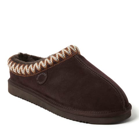 Fireside Grafton Genuine Shearling Clog Slipper with Embroidery (Men)