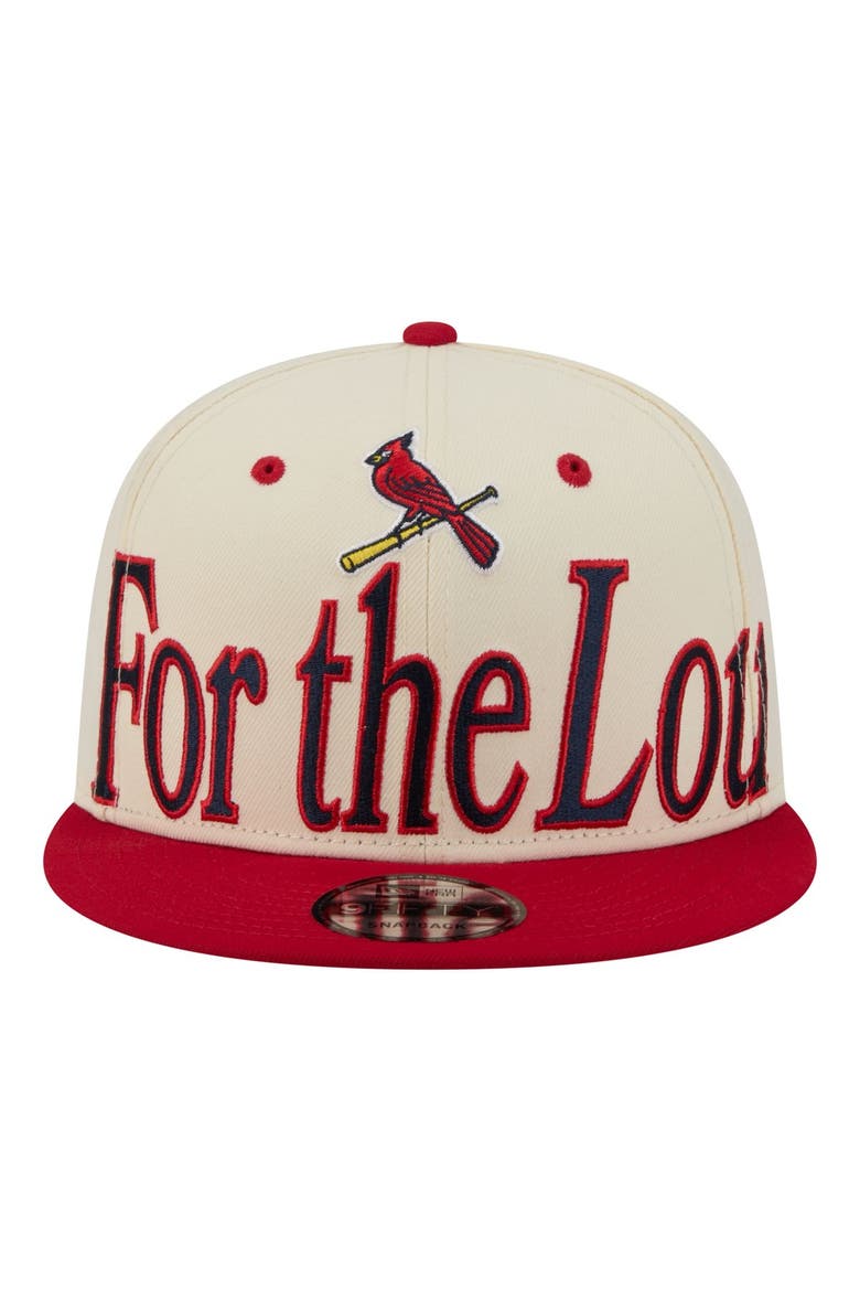 Men's New Era Cream St. Louis Cardinals Oversized Slogan 9FIFTY Snapback Hat, Alternate, color, Cream