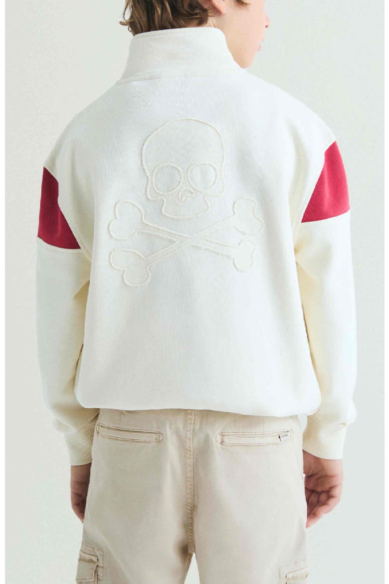 Kids High Neck Zipper Sweatshirt, Alternate, color, OffWhite