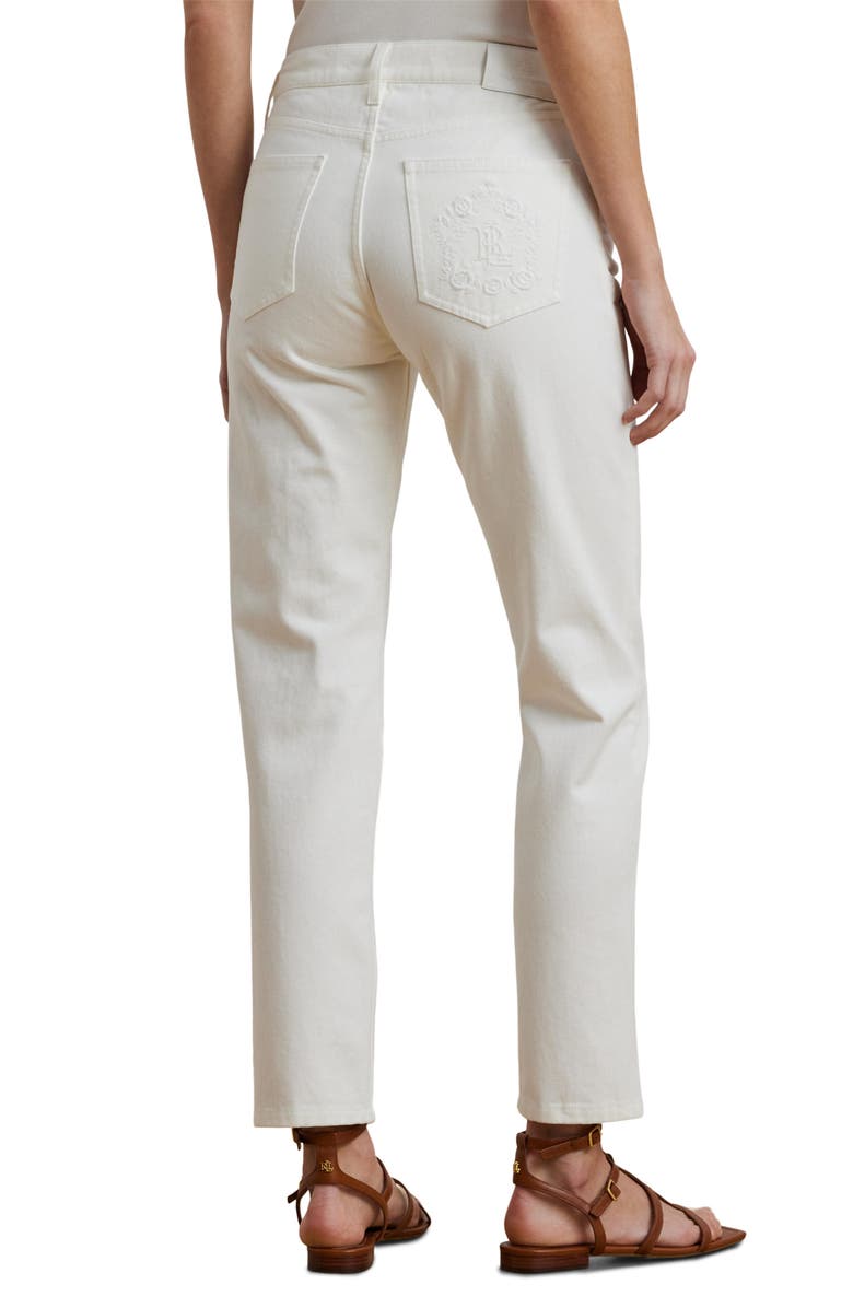 Lauren Ralph Lauren Relaxed Tapered Ankle Jeans, Alternate, color, White Wsh