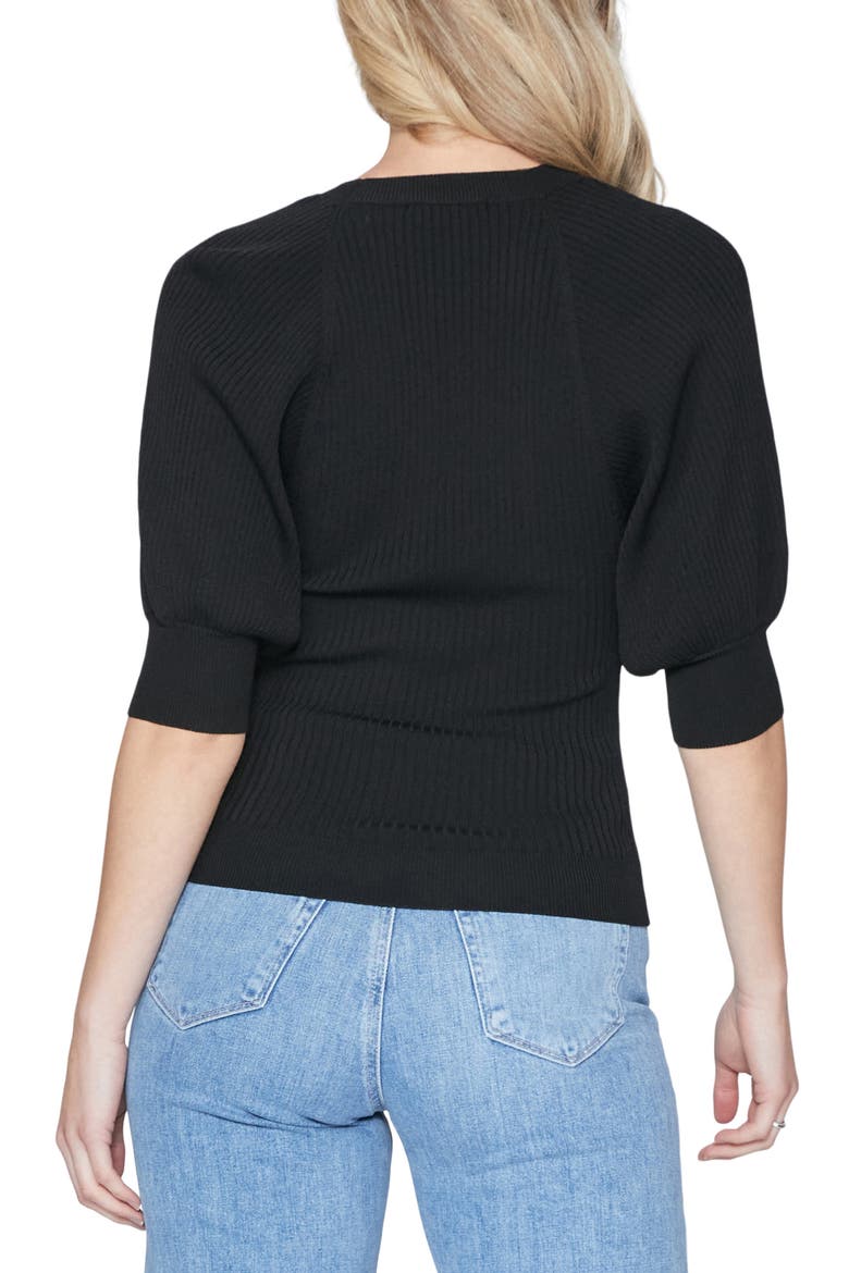 Eponine Puff Sleeve Sweater, Alternate, color, BLACK