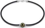 The Pearl Source Tahitian Round Pearl Rubber Necklace