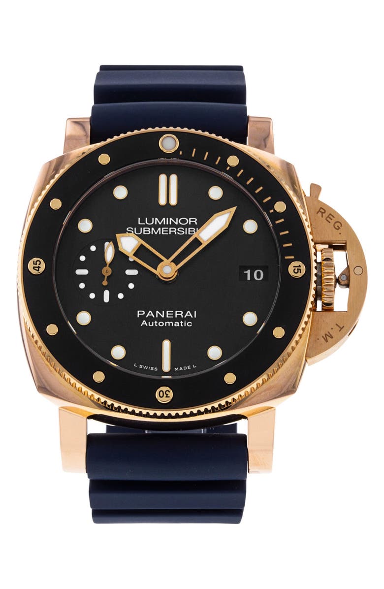 Watchfinder & Co. Panerai Preowned Luminor Marina Automatic Rubber Strap Watch, 42mm, Main, color, 