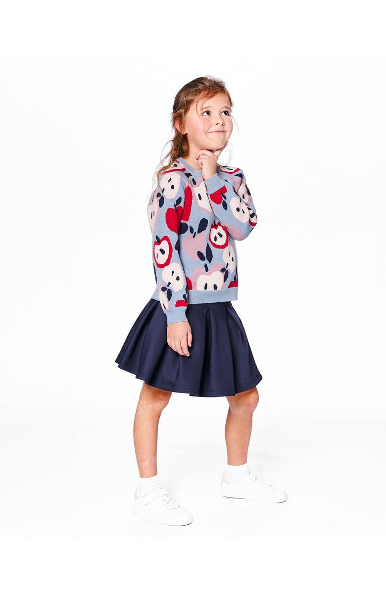 Deux par Deux Pleated Milano Skirt, Main, color, Navy Blue