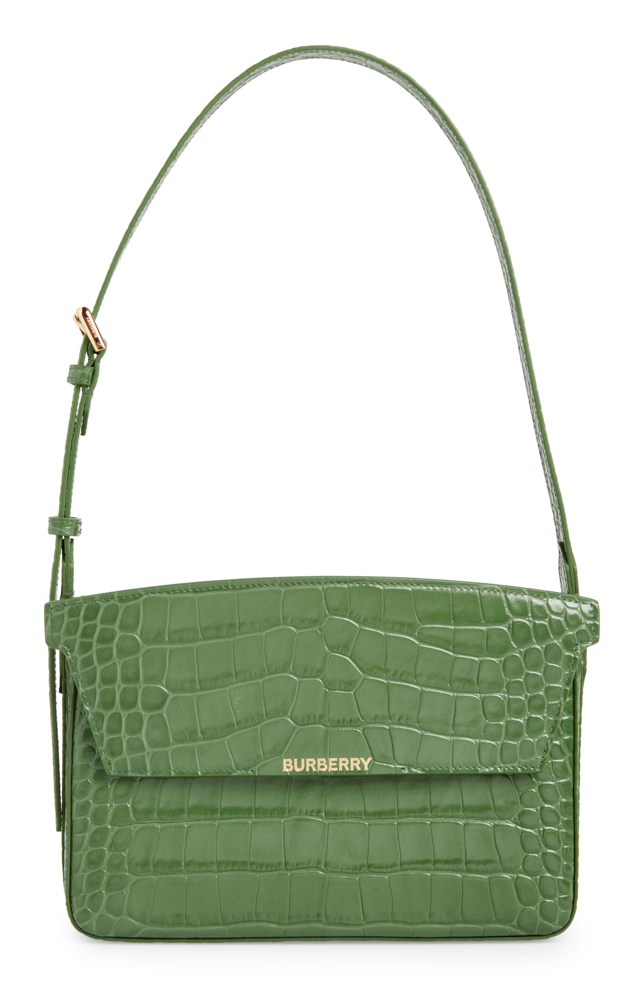 Burberry Catherine Croc Embossed Leather Shoulder Bag, Main, color, 