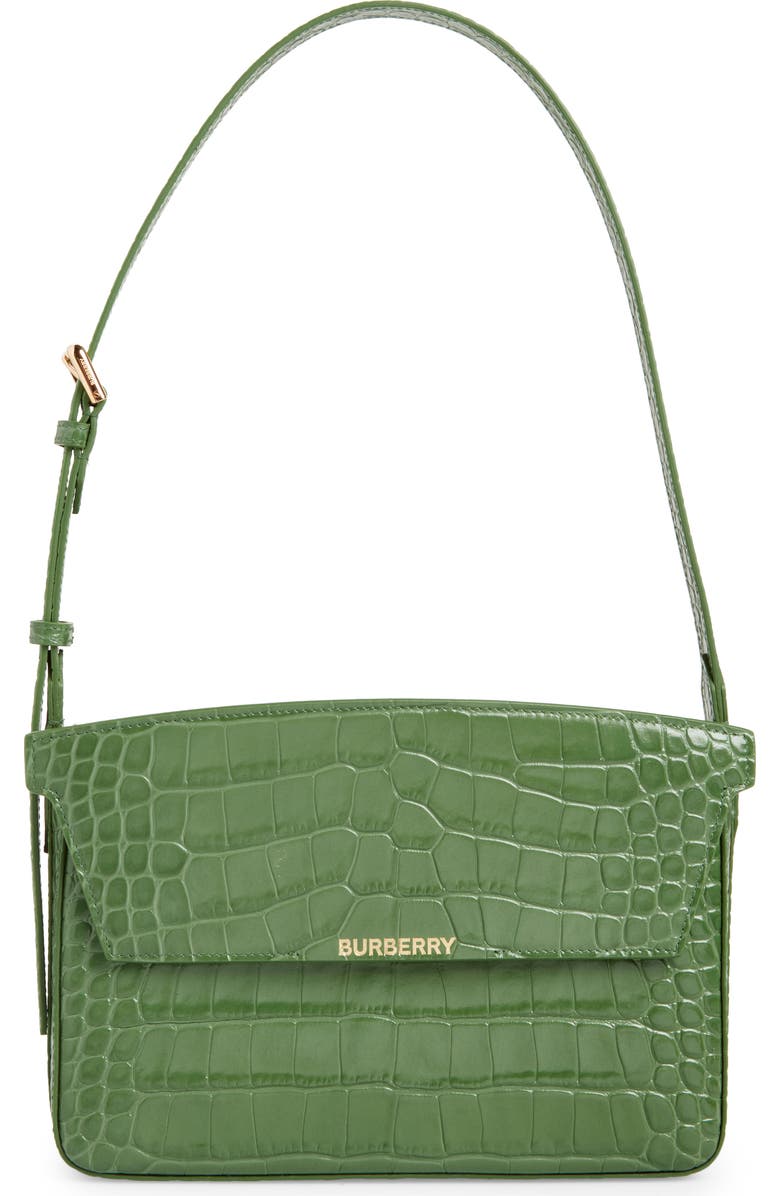 Burberry Catherine Croc Embossed Leather Shoulder Bag, Main, color,