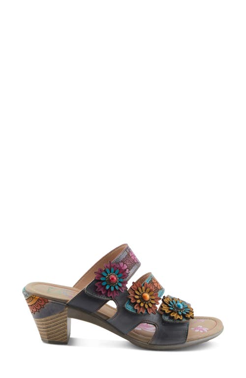 L'artiste By Spring Step Alexi Slide Sandal In Grey Multi
