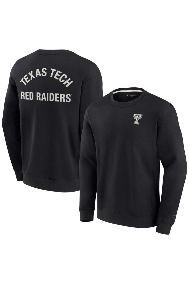 Unisex Fanatics Signature Black Texas Tech Red Raiders Super Soft Pullover Crew Sweatshirt, Main, color, Black