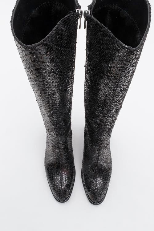 Prologue Shoes Elly Pattern Block Heel Boot In Black